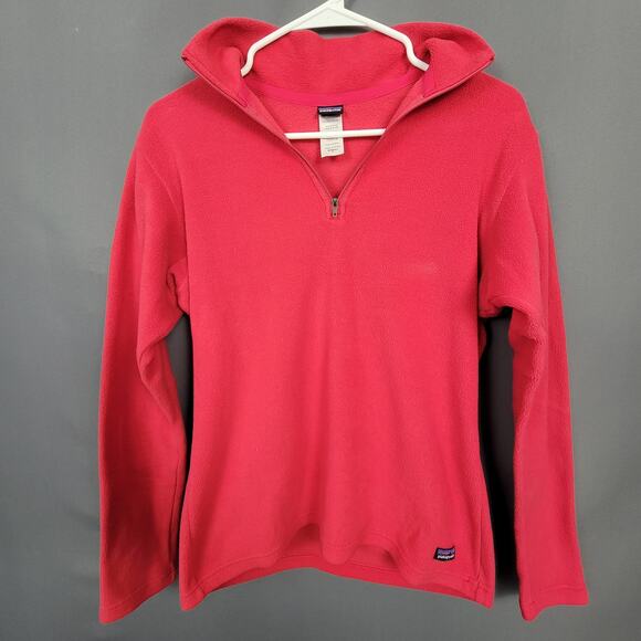 Patagonia Pink Quarter Zip Fleece Pullover Soft Warm Outdoor Layer Small - Picture 1 of 7
